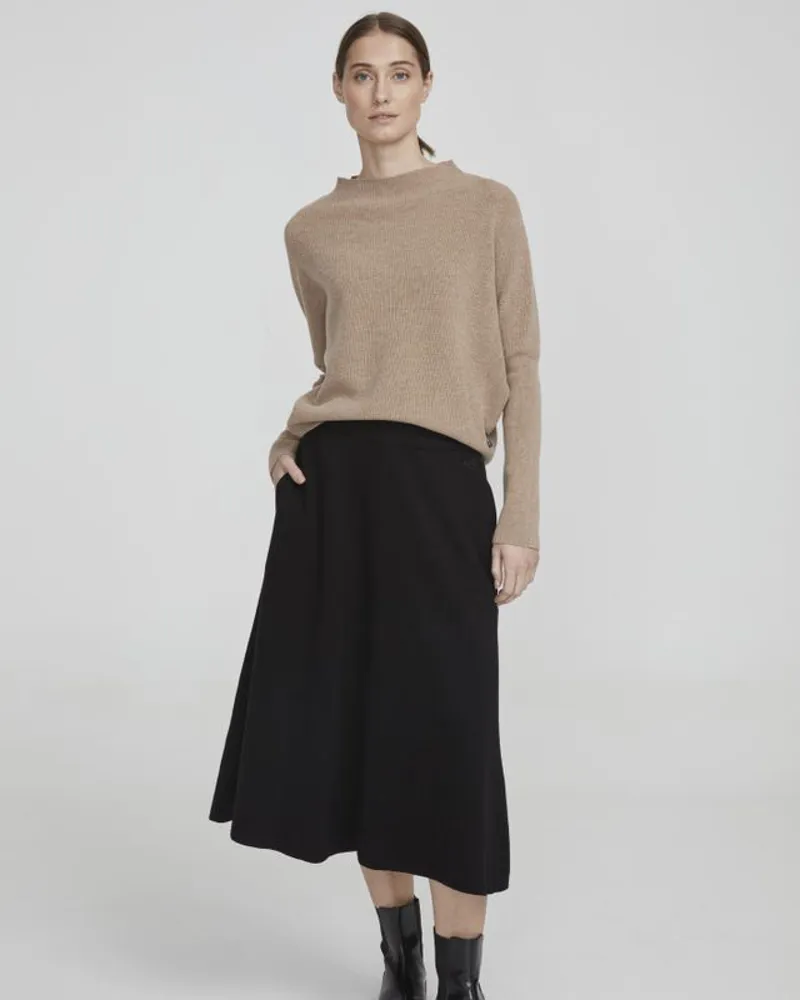 Holebrook Womens Tyra Raglan Knitted Sweater Khaki-1